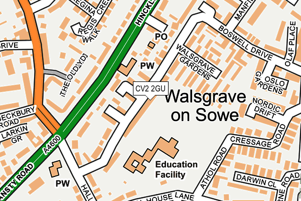 CV2 2GU map - OS OpenMap – Local (Ordnance Survey)