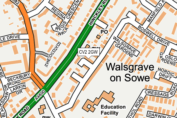 CV2 2GW map - OS OpenMap – Local (Ordnance Survey)