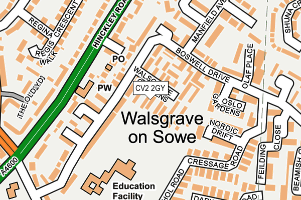 CV2 2GY map - OS OpenMap – Local (Ordnance Survey)