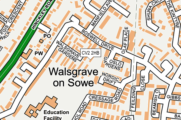 CV2 2HB map - OS OpenMap – Local (Ordnance Survey)