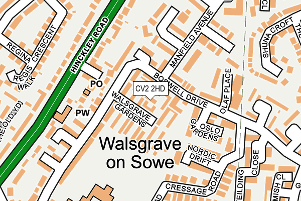 CV2 2HD map - OS OpenMap – Local (Ordnance Survey)