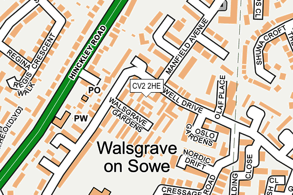 CV2 2HE map - OS OpenMap – Local (Ordnance Survey)