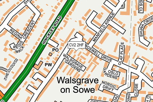 CV2 2HF map - OS OpenMap – Local (Ordnance Survey)