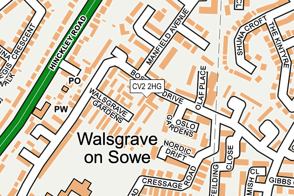 CV2 2HG map - OS OpenMap – Local (Ordnance Survey)