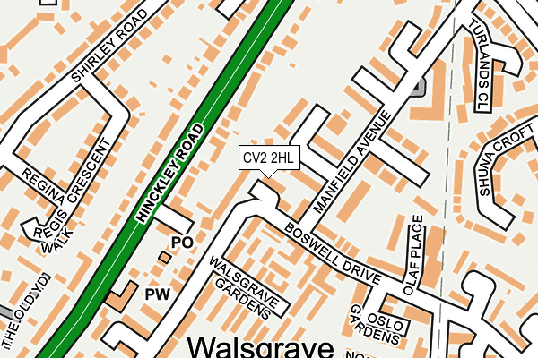 CV2 2HL map - OS OpenMap – Local (Ordnance Survey)