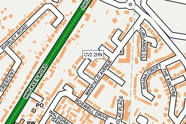 CV2 2HN map - OS OpenMap – Local (Ordnance Survey)