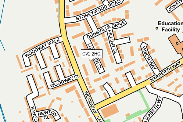 CV2 2HQ map - OS OpenMap – Local (Ordnance Survey)
