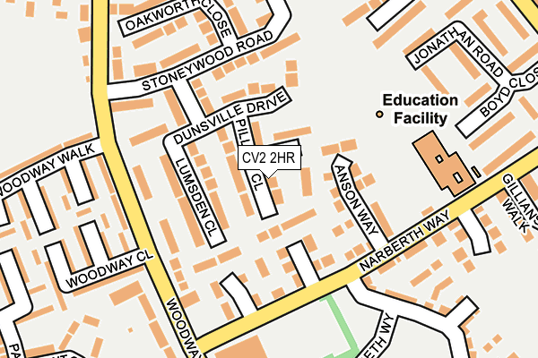 CV2 2HR map - OS OpenMap – Local (Ordnance Survey)