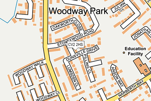 CV2 2HS map - OS OpenMap – Local (Ordnance Survey)