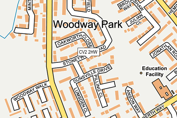 CV2 2HW map - OS OpenMap – Local (Ordnance Survey)