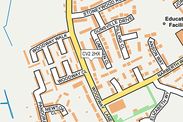 CV2 2HX map - OS OpenMap – Local (Ordnance Survey)