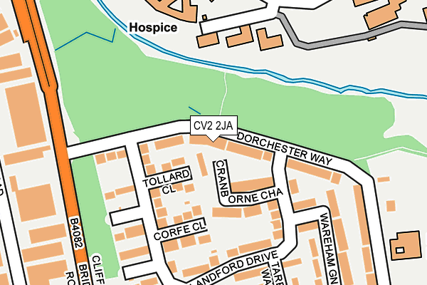 CV2 2JA map - OS OpenMap – Local (Ordnance Survey)