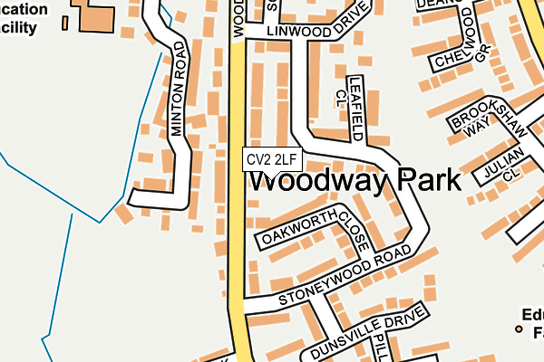 CV2 2LF map - OS OpenMap – Local (Ordnance Survey)