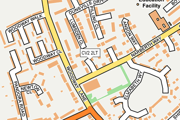 CV2 2LT map - OS OpenMap – Local (Ordnance Survey)