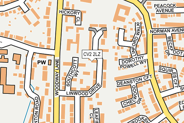 CV2 2LZ map - OS OpenMap – Local (Ordnance Survey)