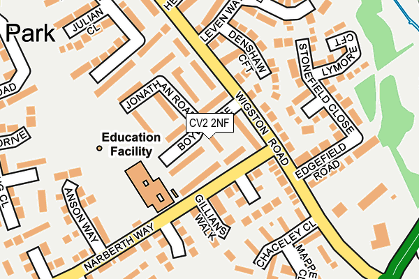 CV2 2NF map - OS OpenMap – Local (Ordnance Survey)