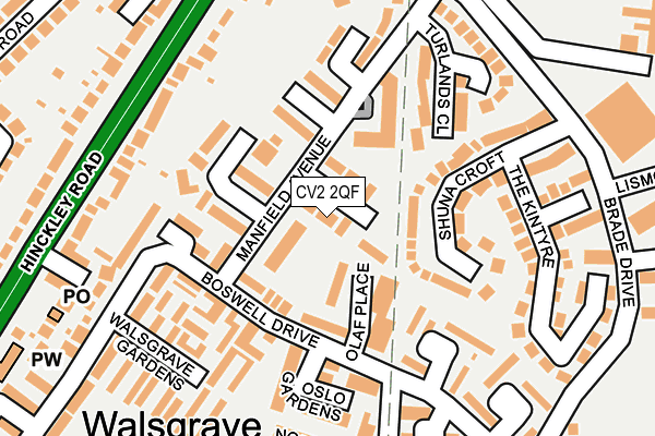 CV2 2QF map - OS OpenMap – Local (Ordnance Survey)