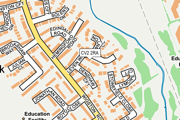 CV2 2RA map - OS OpenMap – Local (Ordnance Survey)