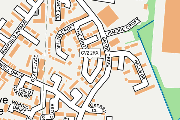 CV2 2RX map - OS OpenMap – Local (Ordnance Survey)