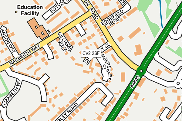 CV2 2SF map - OS OpenMap – Local (Ordnance Survey)