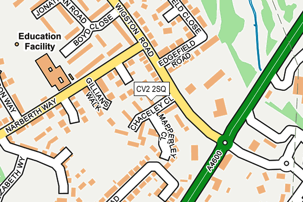 CV2 2SQ map - OS OpenMap – Local (Ordnance Survey)