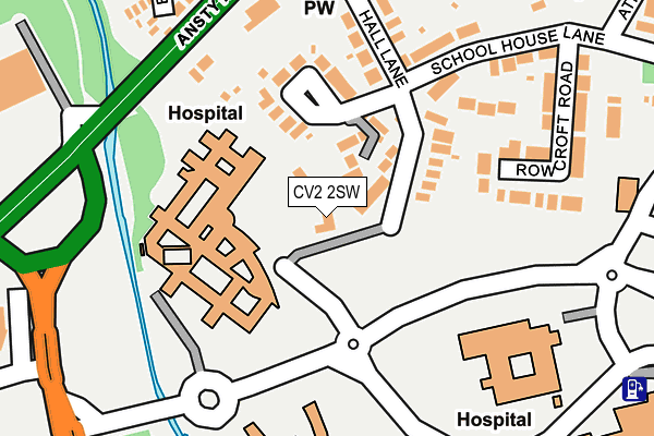 CV2 2SW map - OS OpenMap – Local (Ordnance Survey)