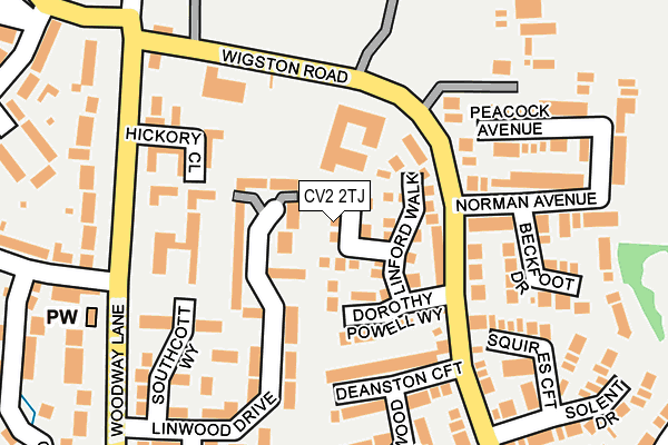 CV2 2TJ map - OS OpenMap – Local (Ordnance Survey)