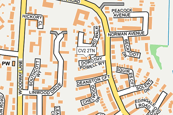 CV2 2TN map - OS OpenMap – Local (Ordnance Survey)