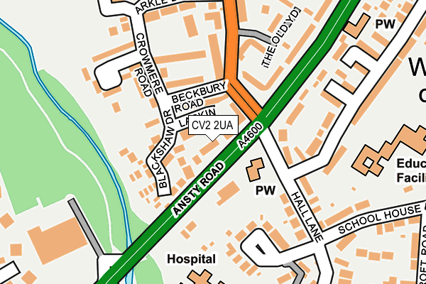 CV2 2UA map - OS OpenMap – Local (Ordnance Survey)