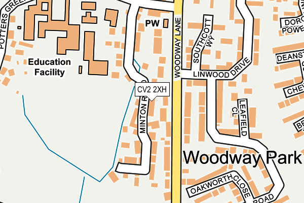 CV2 2XH map - OS OpenMap – Local (Ordnance Survey)