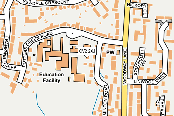 CV2 2XJ map - OS OpenMap – Local (Ordnance Survey)