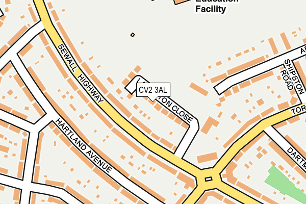 CV2 3AL map - OS OpenMap – Local (Ordnance Survey)