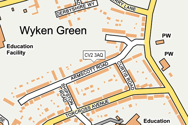 CV2 3AQ map - OS OpenMap – Local (Ordnance Survey)