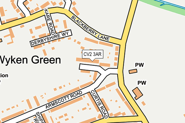 CV2 3AR map - OS OpenMap – Local (Ordnance Survey)