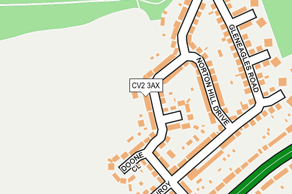 CV2 3AX map - OS OpenMap – Local (Ordnance Survey)