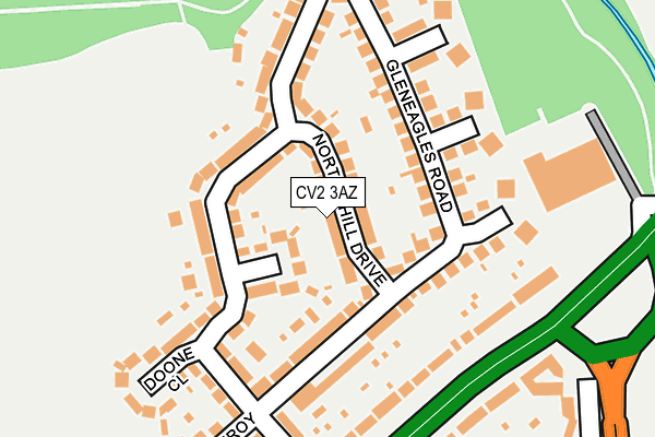CV2 3AZ map - OS OpenMap – Local (Ordnance Survey)