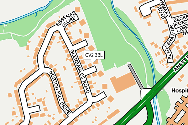CV2 3BL map - OS OpenMap – Local (Ordnance Survey)