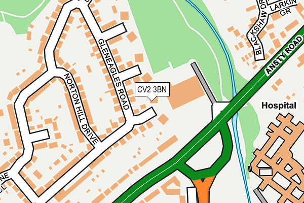 CV2 3BN map - OS OpenMap – Local (Ordnance Survey)