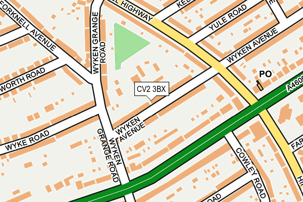 CV2 3BX map - OS OpenMap – Local (Ordnance Survey)