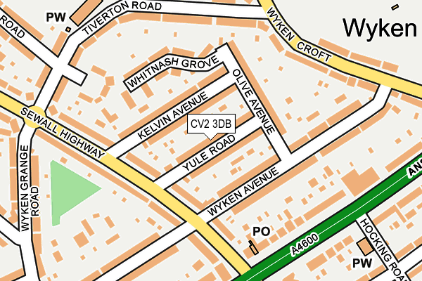CV2 3DB map - OS OpenMap – Local (Ordnance Survey)