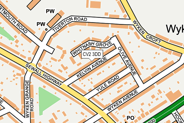 CV2 3DD map - OS OpenMap – Local (Ordnance Survey)