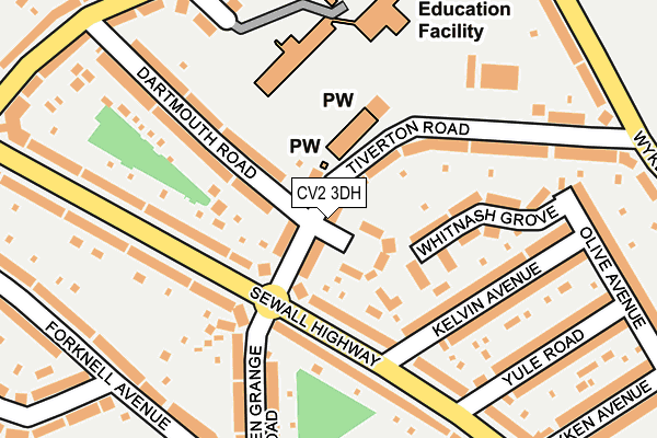 CV2 3DH map - OS OpenMap – Local (Ordnance Survey)