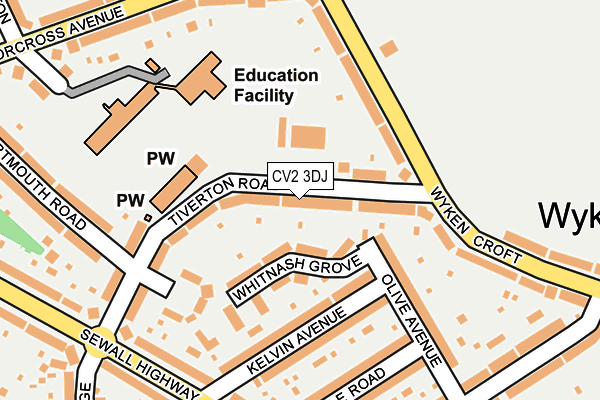 CV2 3DJ map - OS OpenMap – Local (Ordnance Survey)