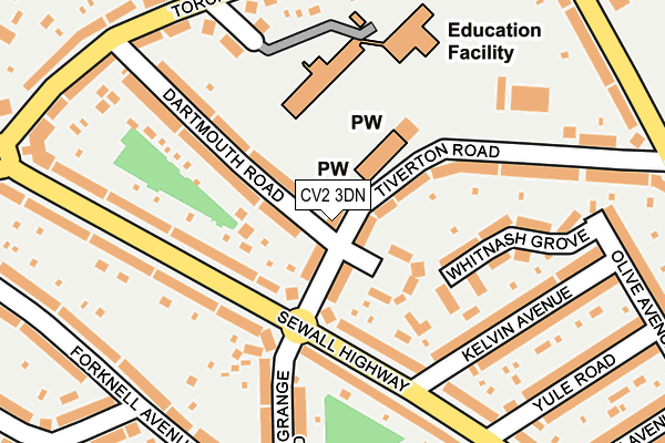 CV2 3DN map - OS OpenMap – Local (Ordnance Survey)