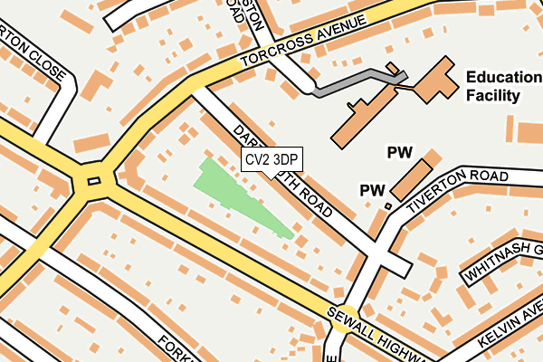 CV2 3DP map - OS OpenMap – Local (Ordnance Survey)