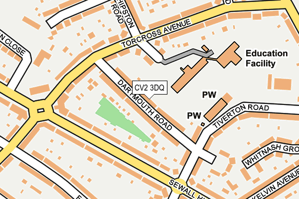 CV2 3DQ map - OS OpenMap – Local (Ordnance Survey)