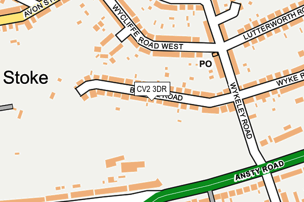 CV2 3DR map - OS OpenMap – Local (Ordnance Survey)