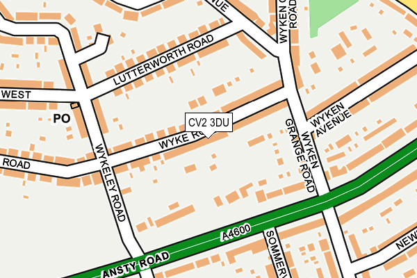 CV2 3DU map - OS OpenMap – Local (Ordnance Survey)