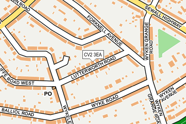 CV2 3EA map - OS OpenMap – Local (Ordnance Survey)