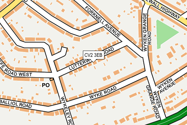 CV2 3EB map - OS OpenMap – Local (Ordnance Survey)